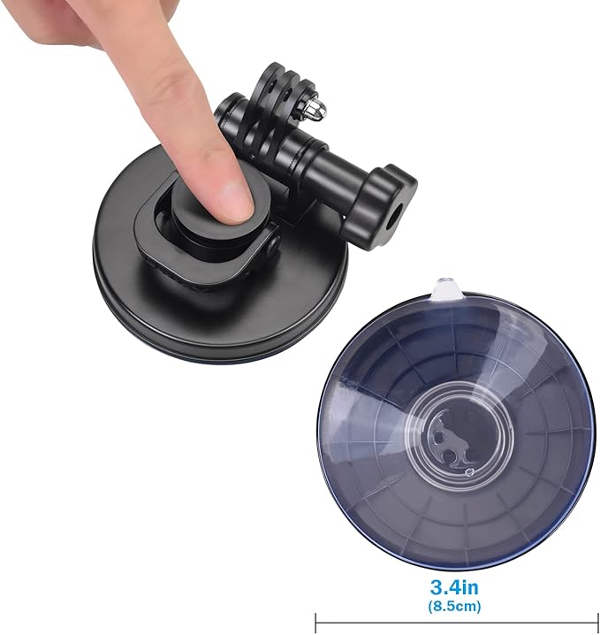 Suptig Suction Cup Mount Compatible for Gopro Hero 13/12/11/10/9/8/7/6/5/4/3/3+/2 Gopro Max2, Hero+, Hero Session, and More Action Cameras Car Windshield and Window Mount