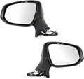 TRQ Power Heated Mirror Set Left & Right Smooth Black with Blind Spot & Puddle Light Compatible with 2021-2024 Toyota Venza T