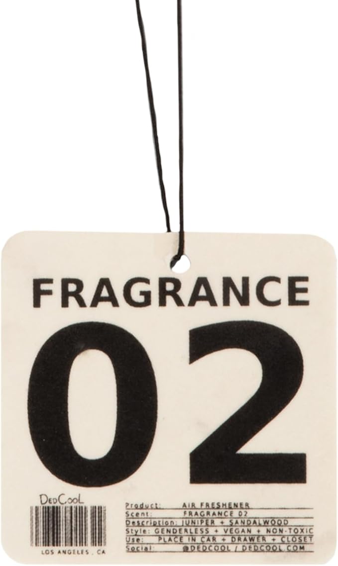 DedCool Air Freshener | Fragrance 02 | Hanging Odor Eliminator for Cars, Closets & Drawers | Juniper, Green Floral, Sheer Woo