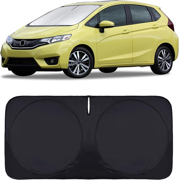 Windshield Sun Shade for Honda Fit 2007-2020 2021 2022 2023 2024 Sun Visor Protector Foldable Window Sunshade for Honda Fit Hybrid Sport Windshield Cover Car Sun Shields Block UV Rays