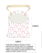 Car Trash Can, Durable Hanging Car Trash Garbage Bag, Cute Automotive Garbage Cans Organizer, Cute Pink Bow