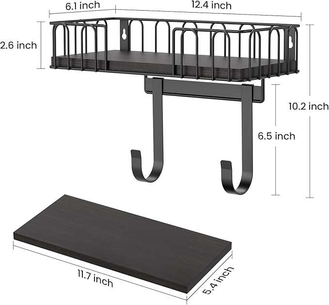 ORLESS Ironing Board Hanger Metal Wall Mount Iron and Ironing Board Holder, Laundry Room Decor and Storage with Large Storage