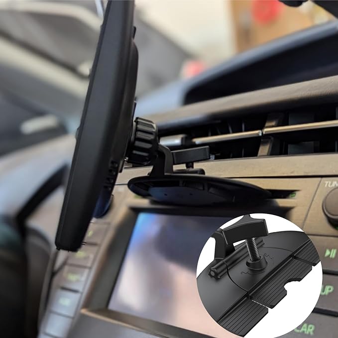 Portable Car GPS Mount, 17.2mm Ball Adapter CD Slot for Phone Holder, Magnetic Mount, Compatible with 7-10.26 inch Monitors, Adjustable Telescopic