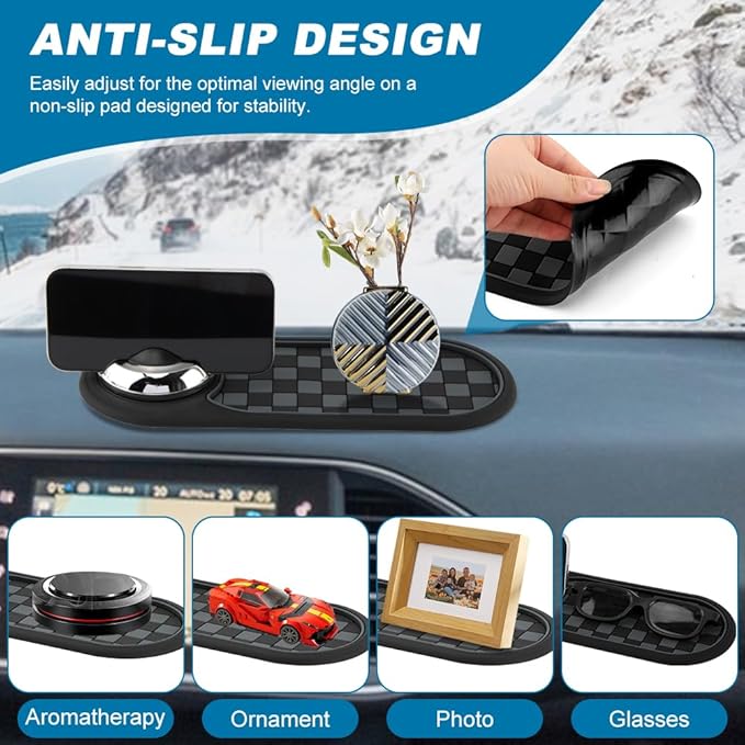 Multifunction Car Anti-Slip Mat, Car Dashboard Mobile Phone Holder, Anti Slip Mat Phone Holder and Temporary Parking Number P
