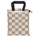 Car Trash Bag Large Hanging Can for Back of Seat, Cute Waterproof Car Garbage Bag for Vehicle, Travelling, Outdoor Cute Beige Checkerboard
