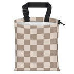 Car Trash Bag Large Hanging Can for Back of Seat, Cute Waterproof Car Garbage Bag for Vehicle, Travelling, Outdoor Cute Beige Checkerboard
