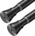 AIZESI 2 Pack Tension Curtain Rod for Windows 45 to 77 Inch, Adjustable Expandable Spring Curtain Rods No Drilling, Non Slip 