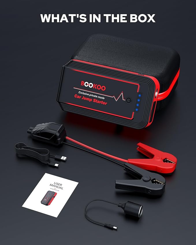 BOOKOO Portable Car Jump Starter, 4500A Jump Start Battery Pack up to 10.0L Gas/ 8.0L Diesel Engines, 12V Car Battery