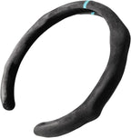 Quick Install Sporty Suede Steering Wheel Cover with Aqua Blue Stripe for 14½ to 15 inches Car Sedan Coupe SUV Pickup Steering Wheel 14.5 to 15 inches