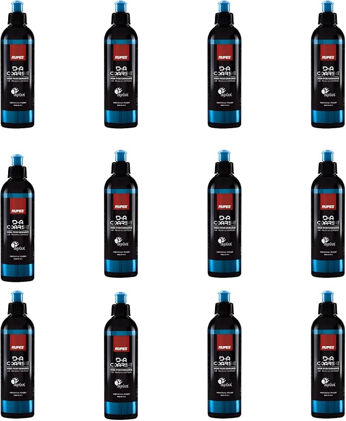 RUPES 9.DACOARSE250 Pack of 12 Blue 250 ml D-A Coarse High Performance Cut Polishing Compounds for Car Detailing & Removing Scratches | Removes Swirl Marks | Moderate to Severe Defect Removal