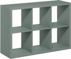 Furinno Cubicle Book Shelf, 6-Cube Bookshelf, Extra Thick Frame Horizontally & Vertically Reversible Bookcase with Open Back,