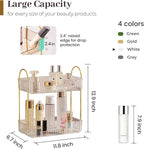 Aveniee Bathroom Counter Organizer, 2 Tier Perfume Skin Care Countertop Storage Shelf, Vanity Makeup Tray for Cosmetic Skinca