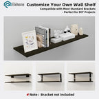 Floating Shelf Board for Wall 5/8" – No Brackets – 36" L x 12" W x 0.6" T Ash Melamine Wood Floating Shelves for Bathroom, Ki