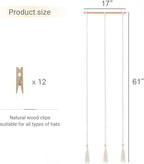 Mkono Hat Rack Hat Hangers for Wall Boho Caps Storage Display Organizer with Decorative Tassels Modern Cowboy Womens Hat Disp