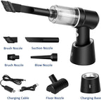 8Kpa Mini Handheld Vacuum Cleaner,120W High Power Cordless Car Vacuum, 2 in 1 Keyboard Vacuum & Air Duster with LED Light & M
