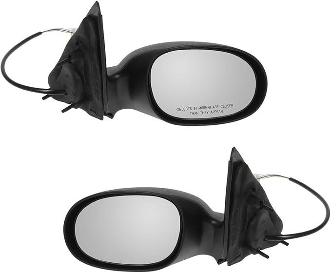 TRQ 2 Piece Driver and Passenger Side Mirror Assembly Set Electric Adjustment Non-Heated No Memory Textured Compatible with 2