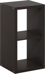 Furinno CUBICLE Book Shelf, 2-Cube Bookshelf, Extra Thick Frame Horizontally & Vertically Reversible Bookcase with Open Back,