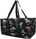 NGIL Extra Large Utility Tote Reusable Grocery Organizing Bag Oversized Collapsible for Storage, Picnic,Car, Beach (Stallion Wild Horse Black)