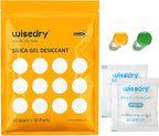 wisedry 10 Gram [30 Packs] Silica Gel Desiccant Packets Reusable for Moisture with Color Indicating Rechargeable Small