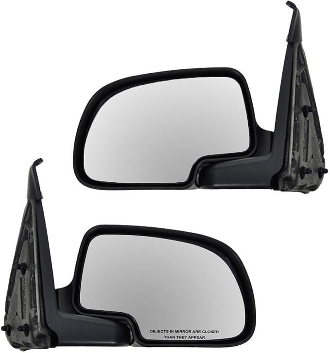 TRQ 2 Piece Driver and Passenger Side Mirror Assembly Set Manual Adjustment No Heat No Memory Chrome Compatible with 1999-200