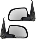 TRQ 2 Piece Driver and Passenger Side Mirror Assembly Set Manual Adjustment No Heat No Memory Chrome Compatible with 1999-200