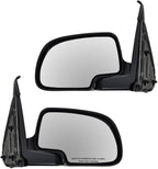 TRQ 2 Piece Driver and Passenger Side Mirror Assembly Set Manual Adjustment No Heat No Memory Chrome Compatible with 1999-200