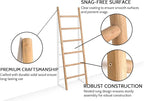 FUIN 6.4ft Extra Wide Wood Blanket Ladder Living Room Decorative Wall Leaning Farmhouse Quilt Display Holder Rustic Wooden To
