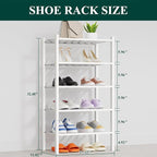 Smiry Shoe Rack, 5 Tier Thick Small Bamboo Shoe Organizer, Stackable Free Standing Wooden Shoe Storage Shelf for Closet, Entr