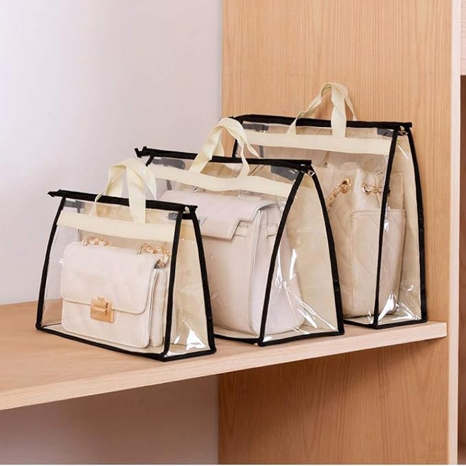 CINPIUK Clear Handbag Storage Bags Purse Organizer for Closet, Zipper Hanging Storage Bag for Handbags, S, 2PCS