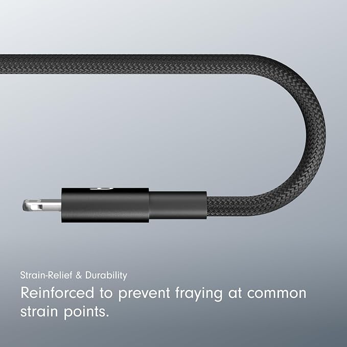 Beats USB-C to Lightning Woven Cable Fast Charging Durable/Tangle-Free Compatible Charger for Apple Devices w Lightning Ports