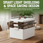 3-Tier Medicine Organizer Box with Protective Carry Bag - Premium Medicine Cabinet Organizer for Home, Travel & Office - Tran
