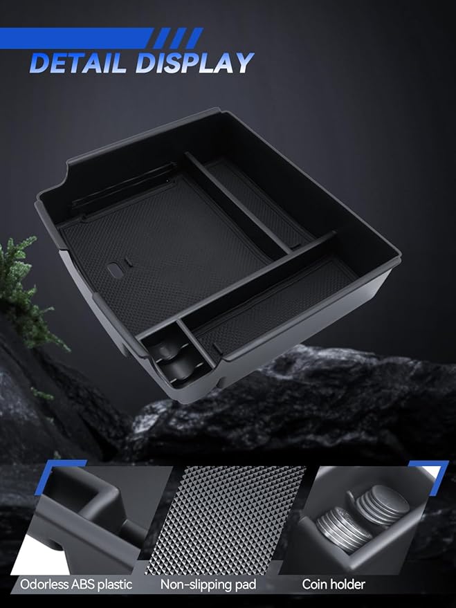 for Model 3 Center Console Organizer Armrest Tray Middle Storage Box Insert Container Durable ABS Plastic Accessories 2024 2025