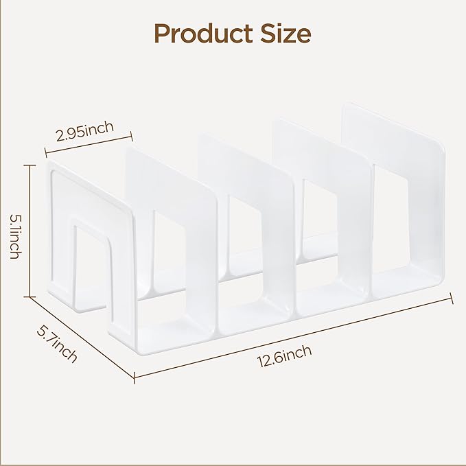 HBlife White Acrylic Kids Shoe Rack for Closet Organizers and Storage, Small Shoe Rack 4 Sections Toddler Baby Shoe Storage O