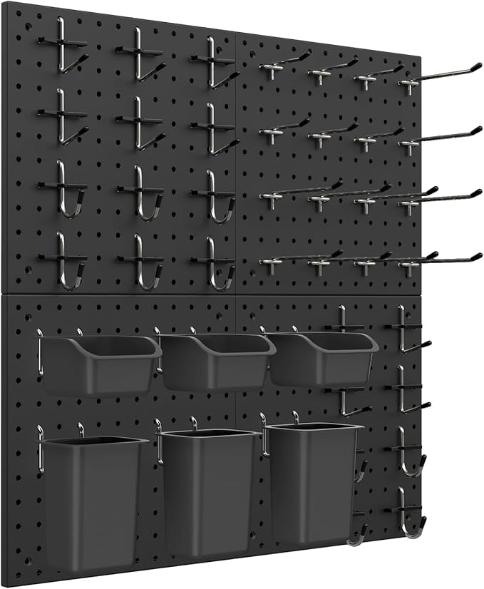 Peg Board Kit, Includes Pegboard and Accessories,with Hooks and Bins,Peg Board Wall Organizer for Office,Ornaments Display,Cr