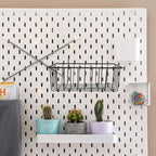 ULTECHNOVO Hanging Wire Basket 9.84X5.51X4.33 Inch Metal Storage Organizer for Pegboard Grid Wall Kitchen Garage Rv Tool Shed