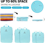 PFEYRPK Lightweight Compression Packing Cubes for Suitcases, Compressible Expandable Travel Packing Organizer with Clear Toil