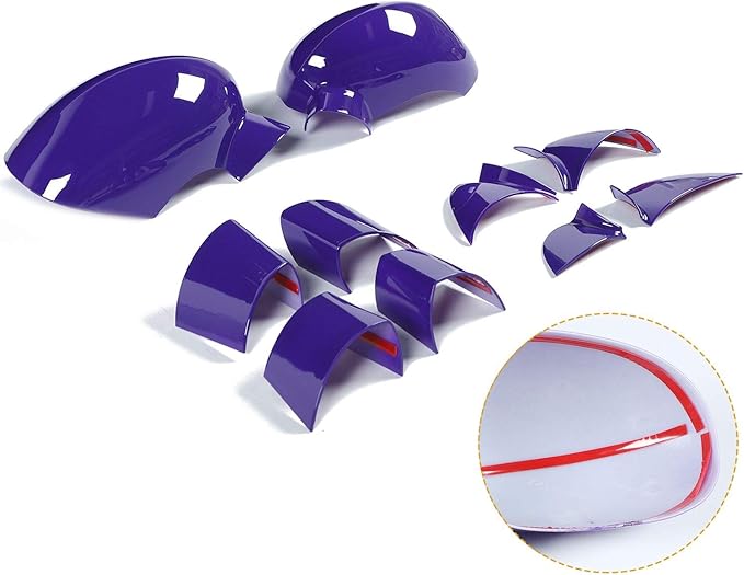 Voodonala for Challenger Rearview Mirror Cover Side Mirror Trim Shell Cover Decoration Trim for 2009-2024+Dodge Challenger Exterior Accessories 10pcs ASB Purple