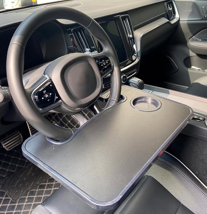 Car Steering Wheel Tray for Ford Bronco Expedition Ranger Maverick Fusion F150, Vehicle Desk Food Tray, Steering Wheel Desk for Laptop, Multipurpose Travel Accessories,for Eating Food Work