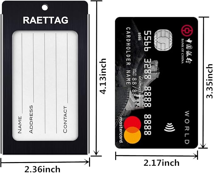 Luggage Tags Metal Suitcase Tags Travel Bag ID Identifier Luggage Tag (Black 4Pack)