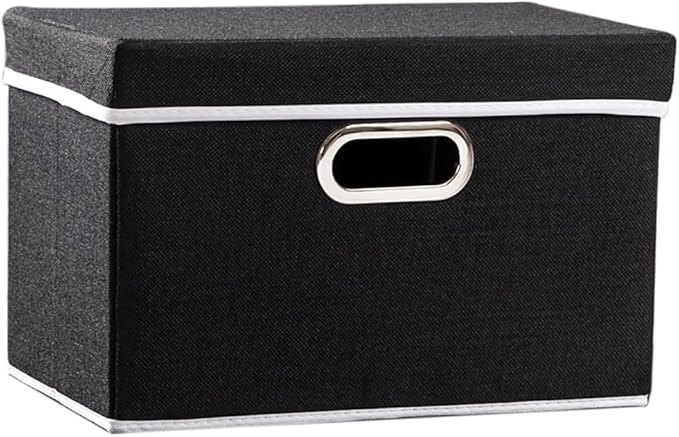 PRANDOM Foldable Storage Box with Lid [1-Pack] Fabric Collapsible Storage Bin Organizer Container Basket Cube with Cover for 