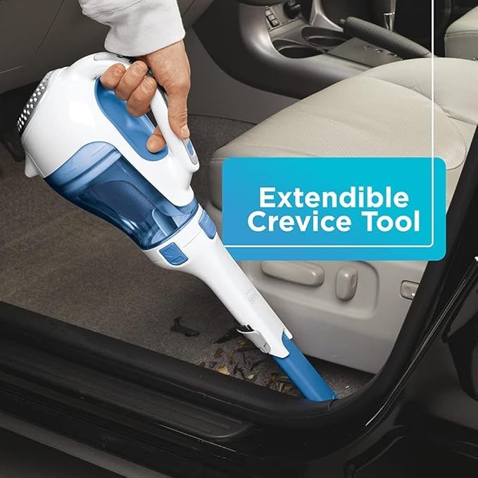BLACK+DECKER dustbuster Handheld Vacuum, Cordless Car Vacuum Portable 12V, with Rotating and Extendable Nozzle (HHVI320JR02)
