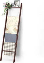 BAMBANG 6-Tier Blanket Ladder for Living Room, Blanket Quilt Ladder Rack Rustic Decorative Towel Holder, Wall Leaning Blanket