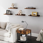 RICHER HOUSE 5 Set Floating Shelves for Wall Decor, Wall Mounted Book Shelf, Nursery Shelves Picture Ledge Shelf with Lip for