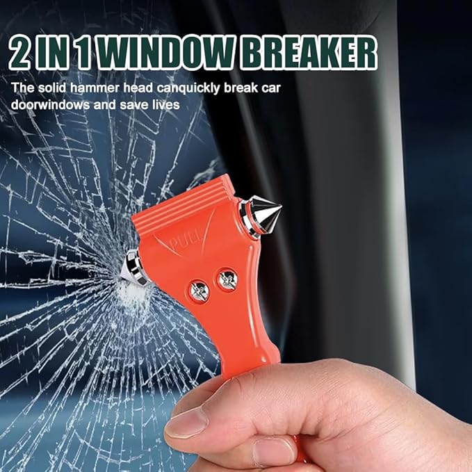 3PCS Car Safety Hammer Set, Window Breaker Seatbelt Cutter, Car Window Glass Hammer Breaker and Seat Belt Cutter Escape Tool 