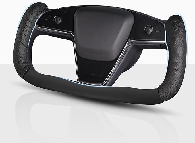 Steering Wheel Cover for Tesla Yoke Steering Wheel, Car Steering Wheel Cover for Tesla Model S/Model X Accessories (Black)