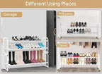 KEETDY 2-Tier Long Shoe Rack for Closet Metal Shoe Organizer for Entryway, Wide Stackable Shoe Storage Shelf with Sturdy Wire