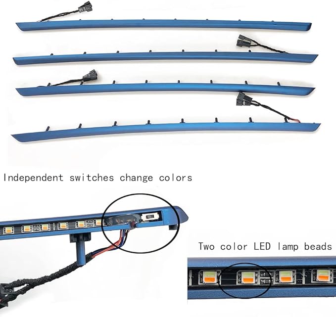 Car Interior Door LED Lighting Ambient Light Trim Strip Accessories for BMW 3 Series F30 F31 320i 328i 330i 335i 340i Door Two-Color Atmosphere Lamp Replacement Cover (Blue)