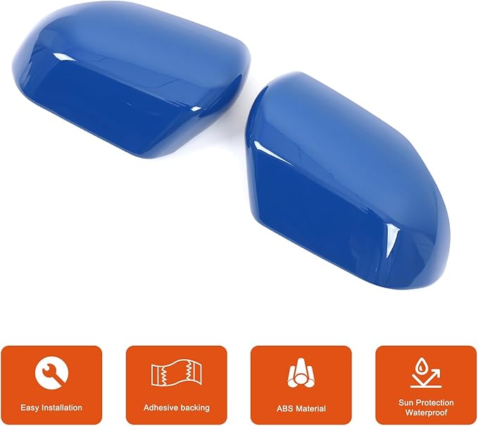 2PCS Side Door Mirror Cover for Toyota Tundra 2022-2025/ Sequoia 2023-2025, Car Exteror Rear View Mirror Housing Protector Cover Cap (Only for versions with turn signals) (Blue)