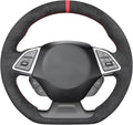 MEWANT Hand Stitch Car Steering Wheel Protector Wrap Cover for Chevrolet Camaro 2017-2022 Steering Wheel Accessories