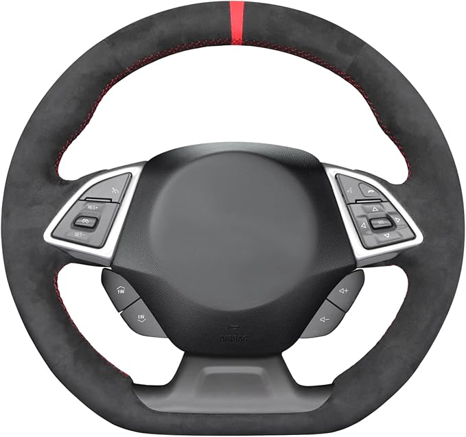 MEWANT Hand Stitch Car Steering Wheel Protector Wrap Cover for Chevrolet Camaro 2017-2022 Steering Wheel Accessories